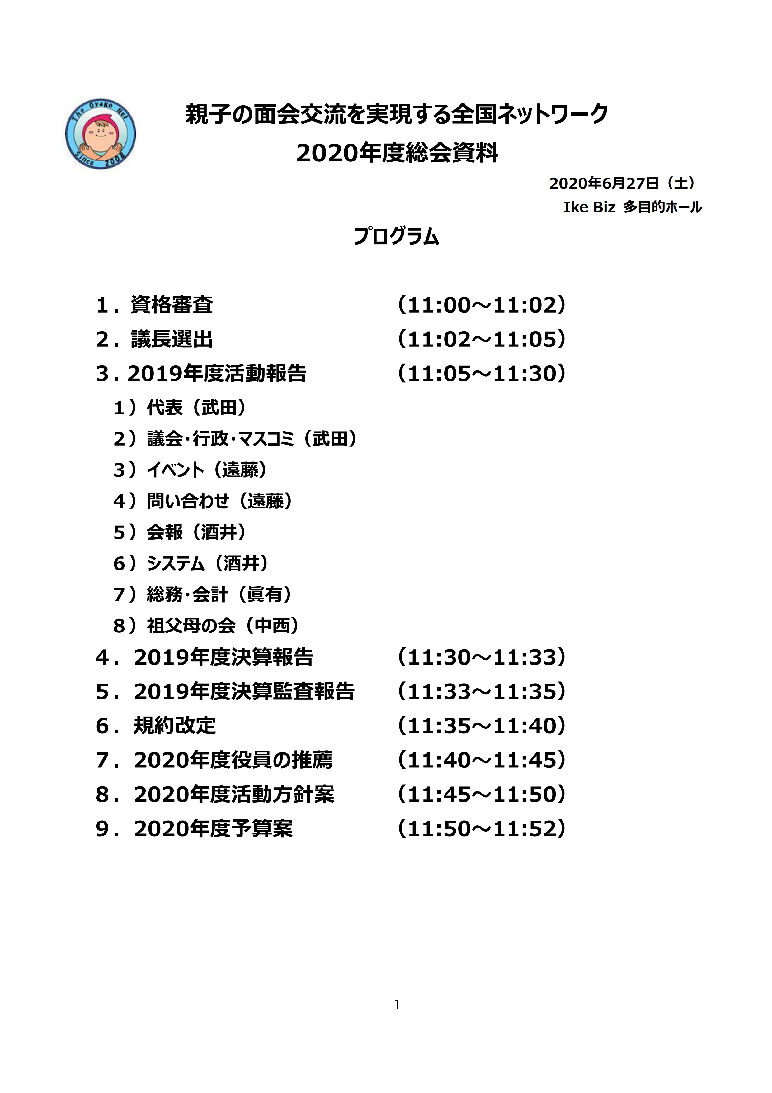 第12回親子ネット総会資料
